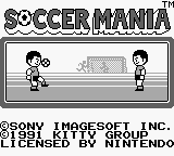 Soccer Mania title screen for GameBoy